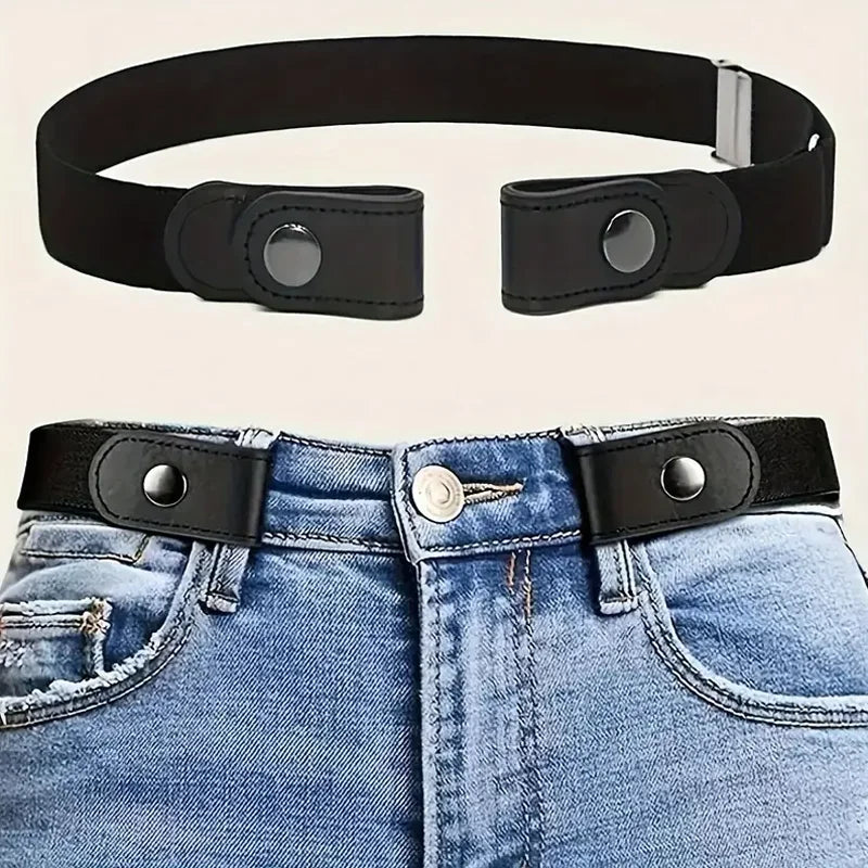 Traceless Invisible Elastic Belt Women's Belt Jeans Pants Men's Elastic Belt