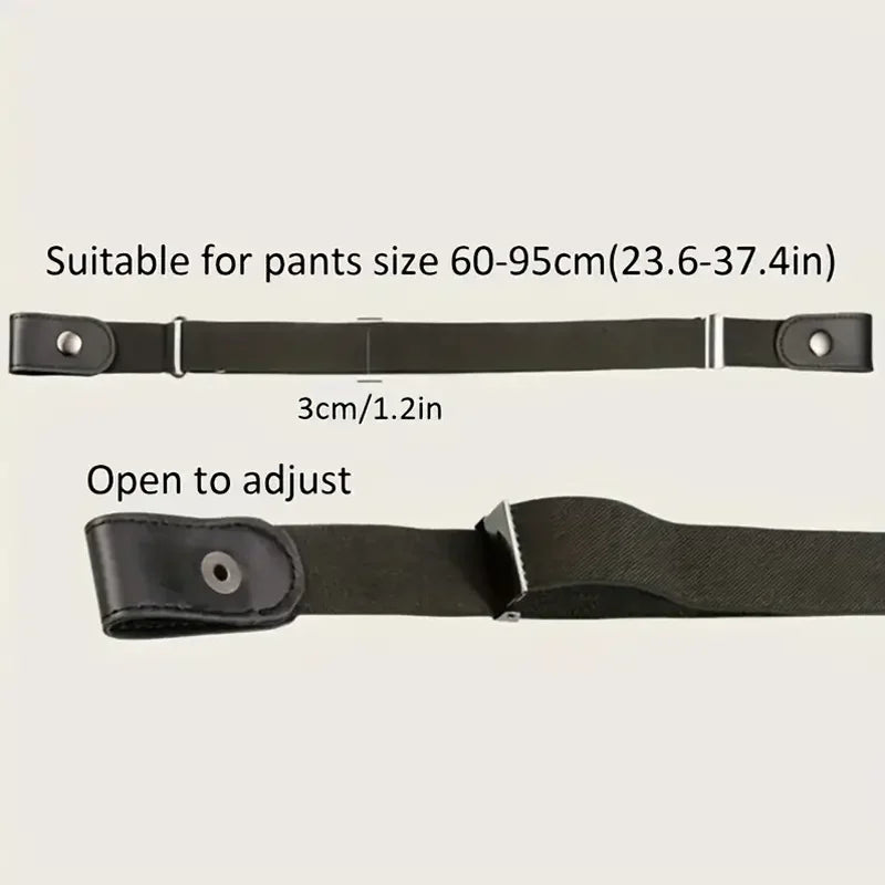 Traceless Invisible Elastic Belt Women's Belt Jeans Pants Men's Elastic Belt